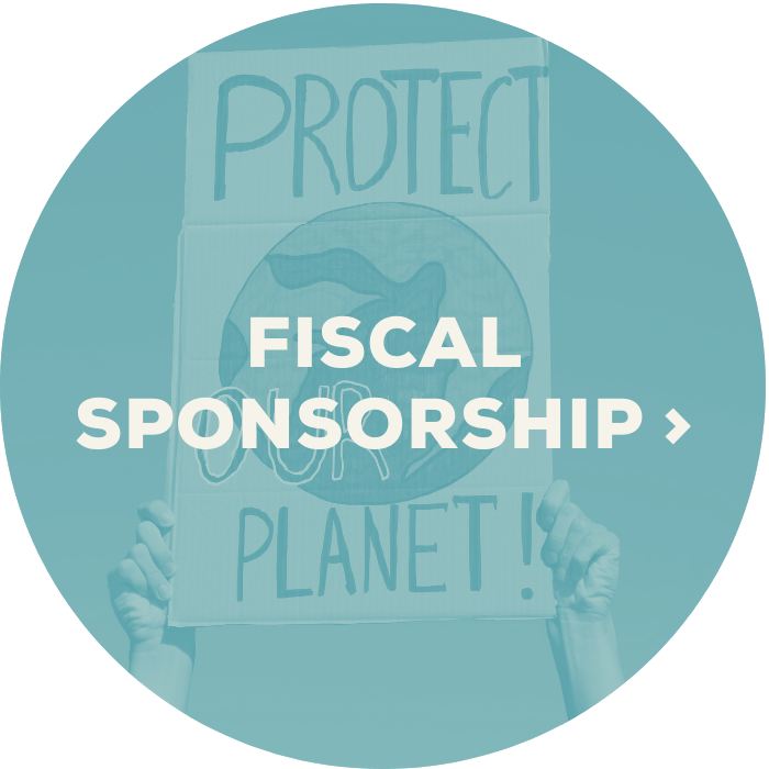 protect our planet sign photo with Fiscal Sponsorship title